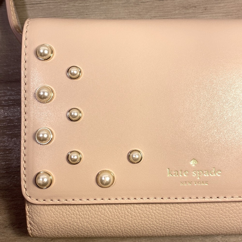 NWOT. Kate Spade Blush Pink Purse with Pearl Detailing. - Picture 4 of 12